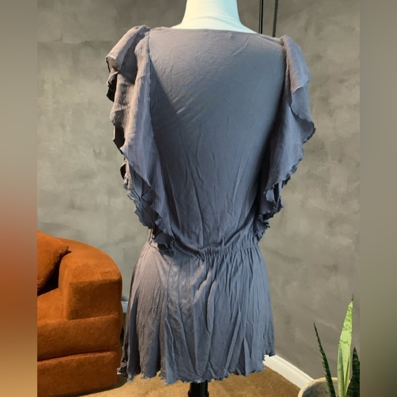 Promod Charcoal Ruffle Blouse - Picture 4 of 7